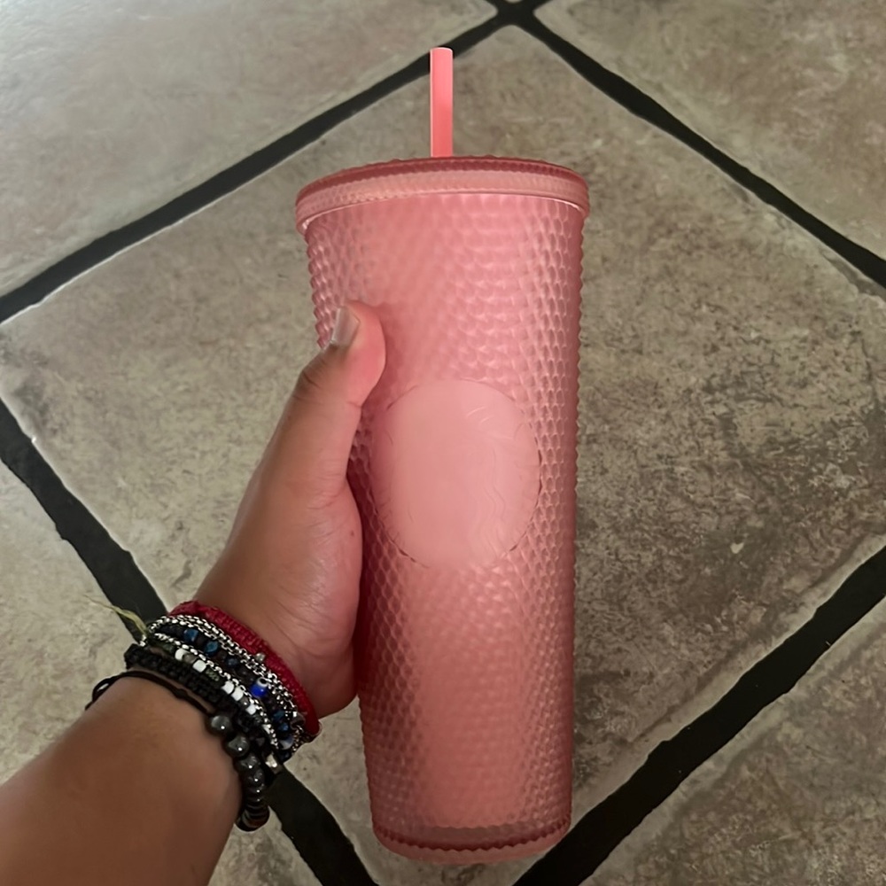 Pink studded starbucks cup